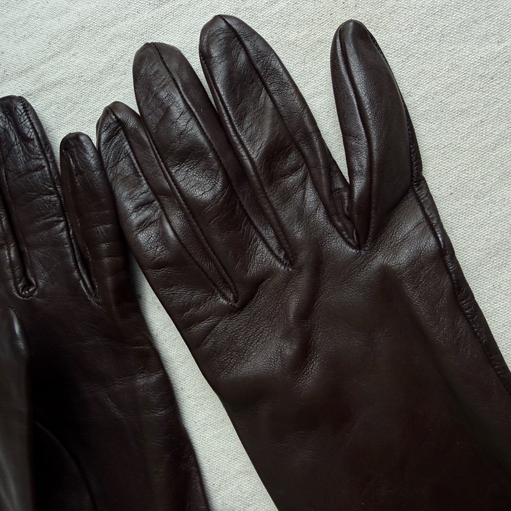 PORTOLANO OPERA LENGTH LEATHER GLOVES 100% Leather and silk lining NEW - Picture 2 of 5
